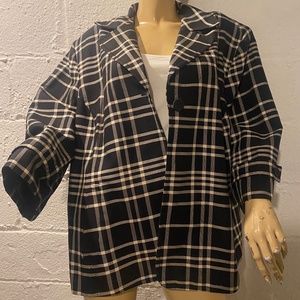 Talbots Black and White Plaid Blazer